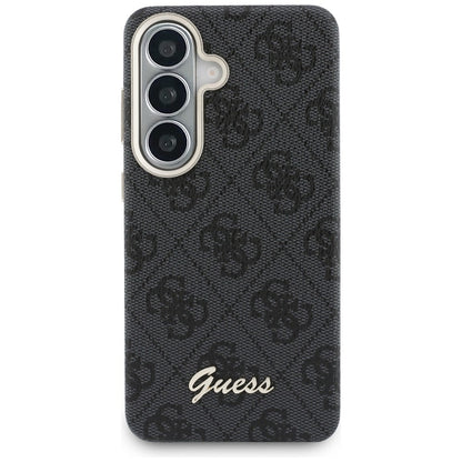 MagSafe hoesje voor Samsung Galaxy S26 S942, Guess, 4G Script Logo, Zwart