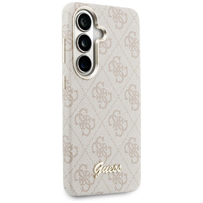 Coque MagSafe pour Samsung Galaxy S26 S942, Guess, Logo Script 4G, Rose