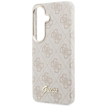 Coque MagSafe pour Samsung Galaxy S26 S942, Guess, Logo Script 4G, Rose