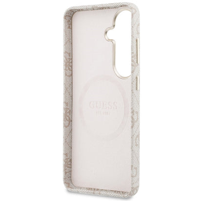 Coque MagSafe pour Samsung Galaxy S26 S942, Guess, Logo Script 4G, Rose