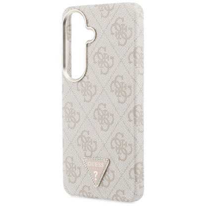 Étui MagSafe pour Samsung Galaxy S26 S942, Guess, logo Triangle 4G, Rose