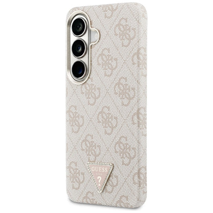 Étui MagSafe pour Samsung Galaxy S26 S942, Guess, logo Triangle 4G, Rose