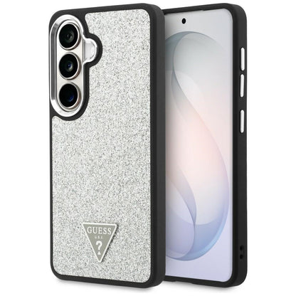 MagSafe-hoesje voor Samsung Galaxy S26 S942, Guess, Fixed Glitter Triangle Logo, Zilver