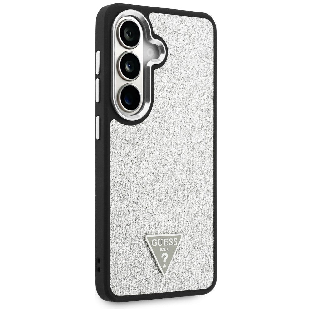 MagSafe-hoesje voor Samsung Galaxy S26 S942, Guess, Fixed Glitter Triangle Logo, Zilver