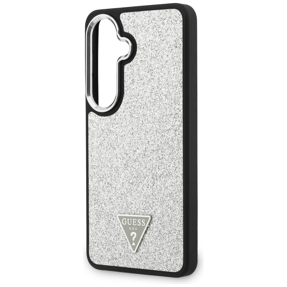 MagSafe-hoesje voor Samsung Galaxy S26 S942, Guess, Fixed Glitter Triangle Logo, Zilver