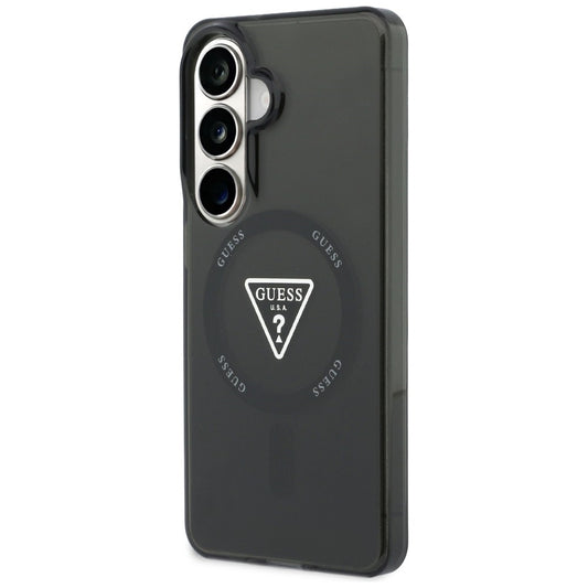 MagSafe hoesje voor Samsung Galaxy S26 S942, Guess, IML Gradient Triangle Logo, Zwart