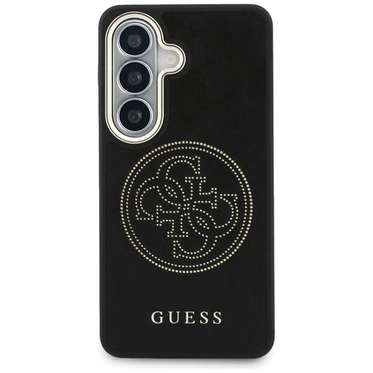 MagSafe hoesje voor Samsung Galaxy S26 S942, Guess, Geperforeerd Logo, Zwart