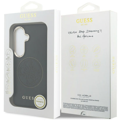 Étui MagSafe pour Samsung Galaxy S26 S942, Guess, Logo Perforé, Noir
