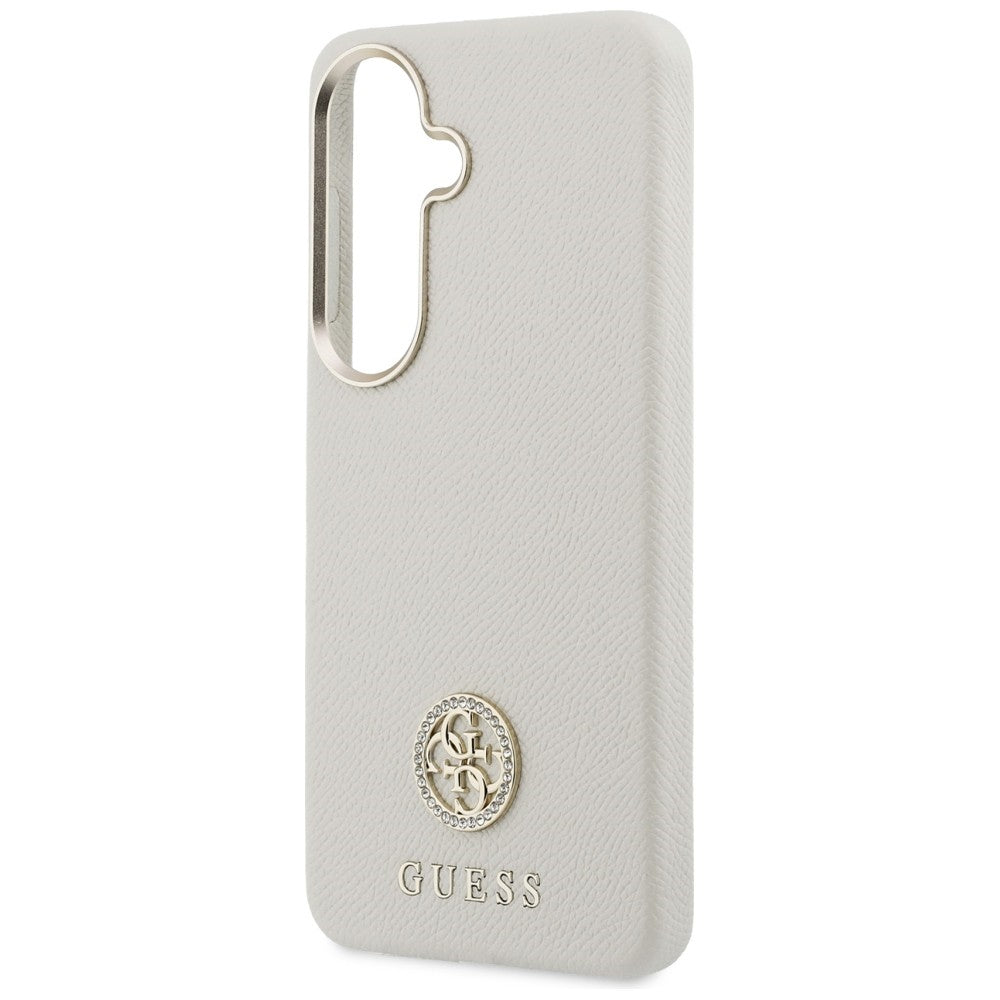 MagSafe hoesje voor Samsung Galaxy S26 S942, Guess, Rhinestone Round Logo, Beige