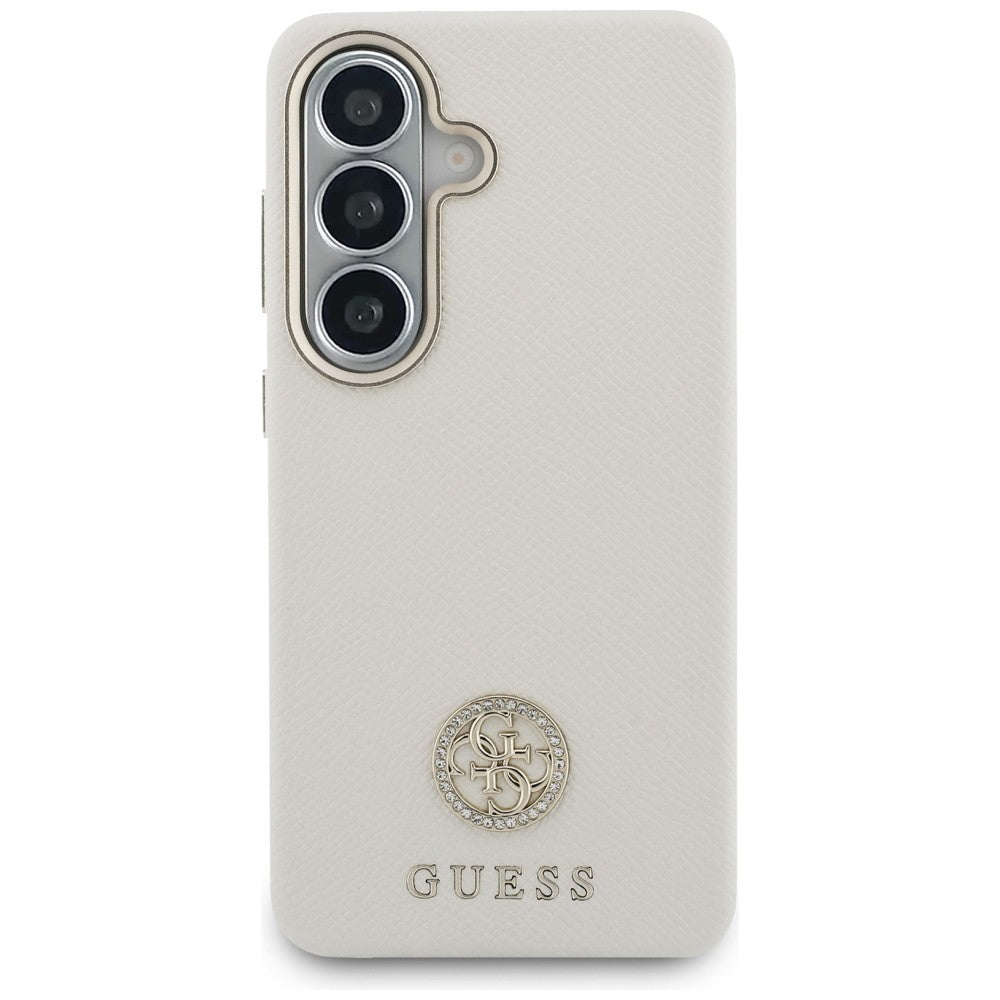 MagSafe hoesje voor Samsung Galaxy S26 S942, Guess, Rhinestone Round Logo, Beige