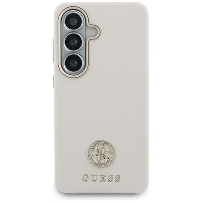 MagSafe hoesje voor Samsung Galaxy S26 S942, Guess, Rhinestone Round Logo, Beige