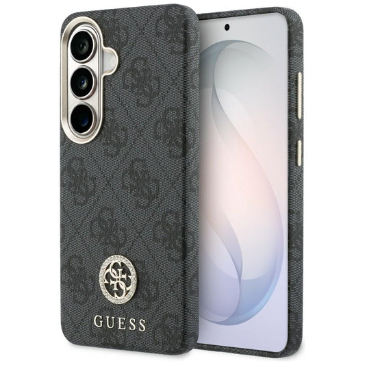 MagSafe hoesje voor Samsung Galaxy S26 S942, Guess, Rhinestone Round Logo, Zwart