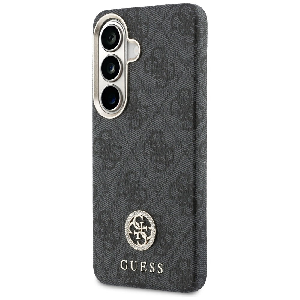 MagSafe Hülle für Samsung Galaxy S26 S942, Guess, Rhinestone Round Logo, Schwarz