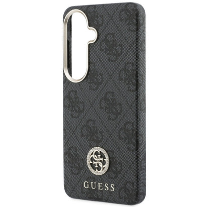 MagSafe Hülle für Samsung Galaxy S26 S942, Guess, Rhinestone Round Logo, Schwarz