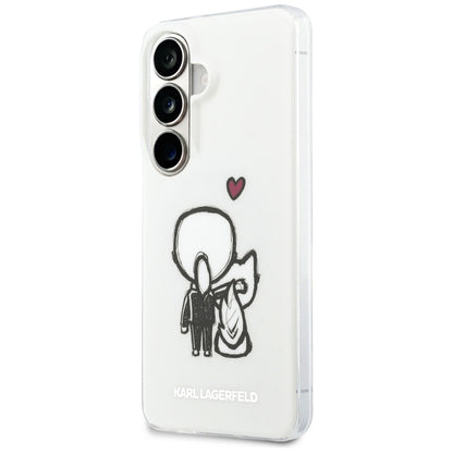 Coque MagSafe pour Samsung Galaxy S26 S942, Karl Lagerfeld, IML Karl & Choupette Back Logo, Blanc