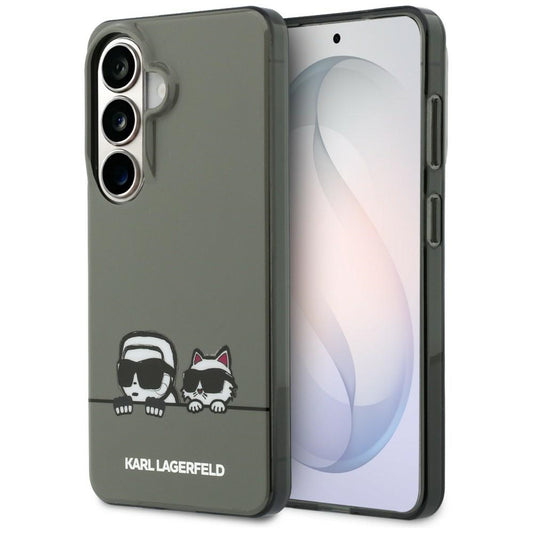 MagSafe hoesje voor Samsung Galaxy S26 S942, Karl Lagerfeld, IML Karl & Choupette Peekaboo Logo, Zwart