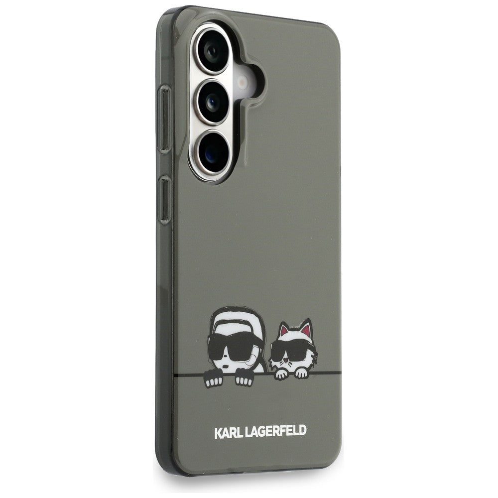 MagSafe Hülle für Samsung Galaxy S26 S942, Karl Lagerfeld, IML Karl & Choupette Peekaboo Logo, Schwarz