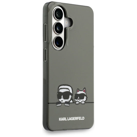 MagSafe hoesje voor Samsung Galaxy S26 S942, Karl Lagerfeld, IML Karl & Choupette Peekaboo Logo, Zwart