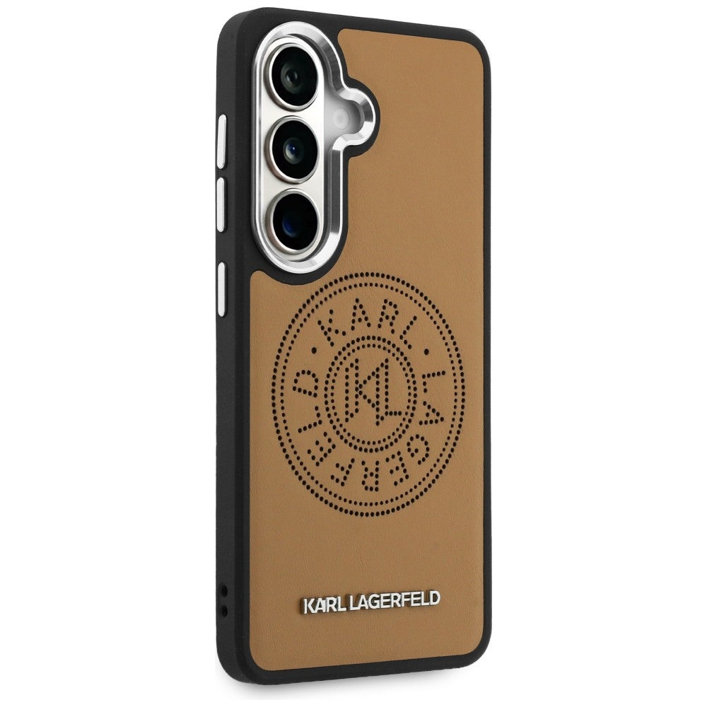 Étui MagSafe pour Samsung Galaxy S26 S942, Karl Lagerfeld, Karl Round Point Logo, Marron