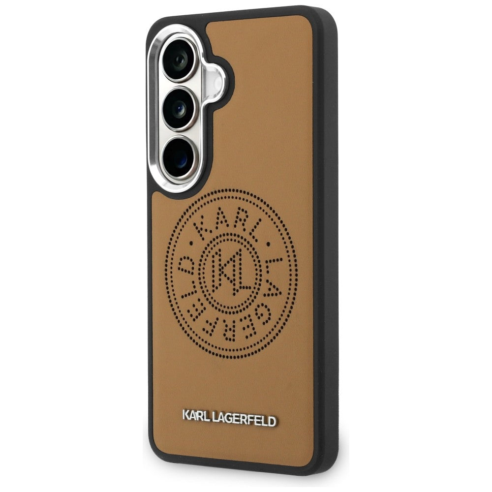 Étui MagSafe pour Samsung Galaxy S26 S942, Karl Lagerfeld, Karl Round Point Logo, Marron