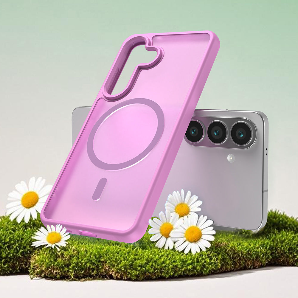 Étui MagSafe pour Samsung Galaxy S26, Techsuit, HaloFrost II, Rose