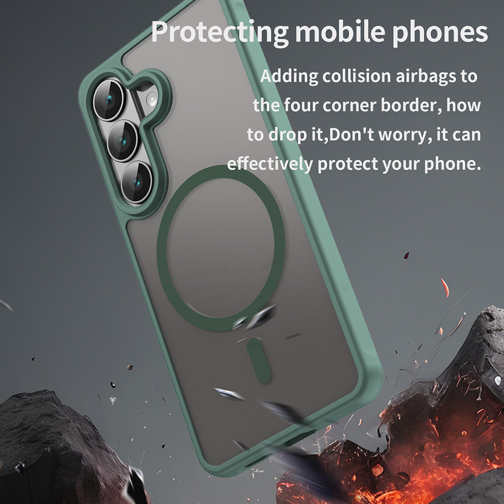 Coque MagSafe pour Samsung Galaxy S26, Techsuit, HaloFrost II, Vert