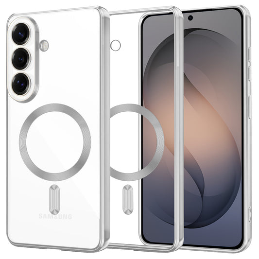 Housse MagSafe pour Samsung Galaxy S26, Techsuit, Luxury Crystal, Argentée