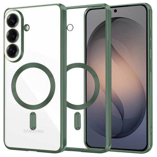 MagSafe hoesje voor Samsung Galaxy S26, Techsuit, Luxury Crystal, Donkergroen