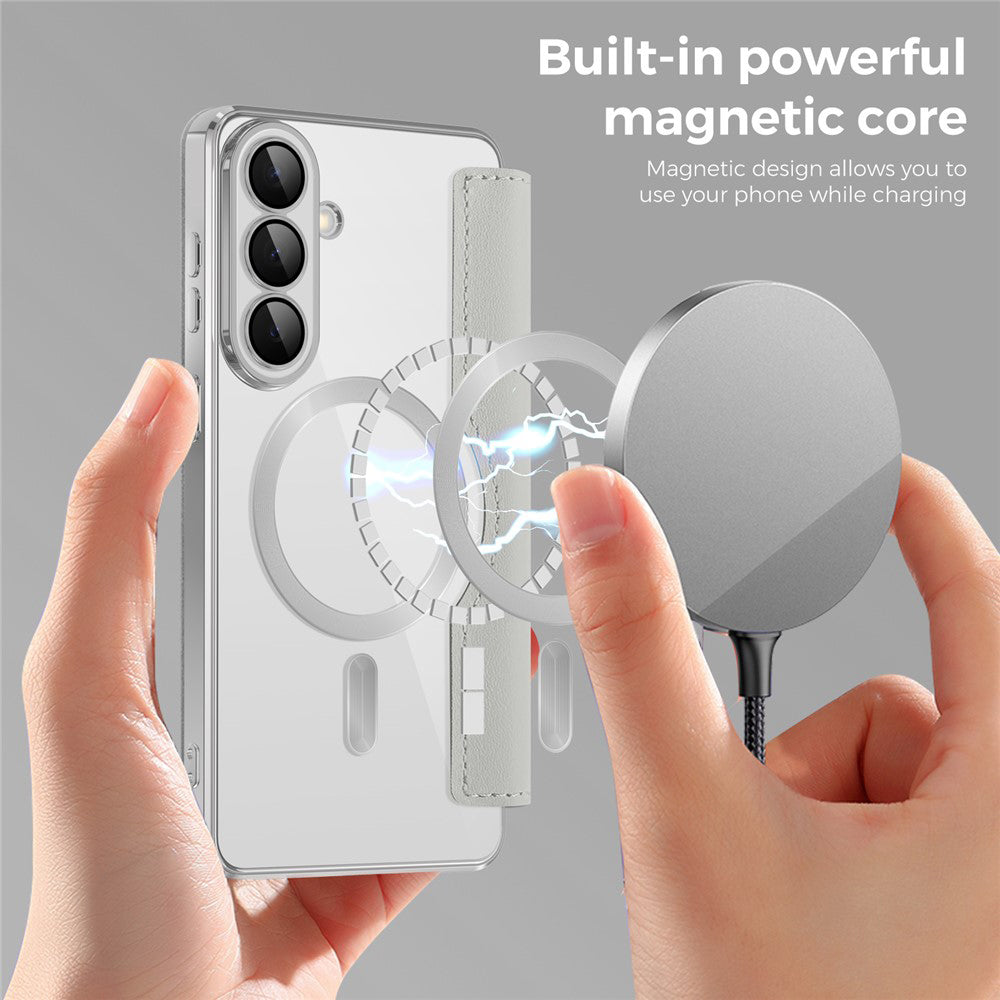 MagSafe hoes voor Samsung Galaxy S26, Techsuit, SmartMag Book, Gri