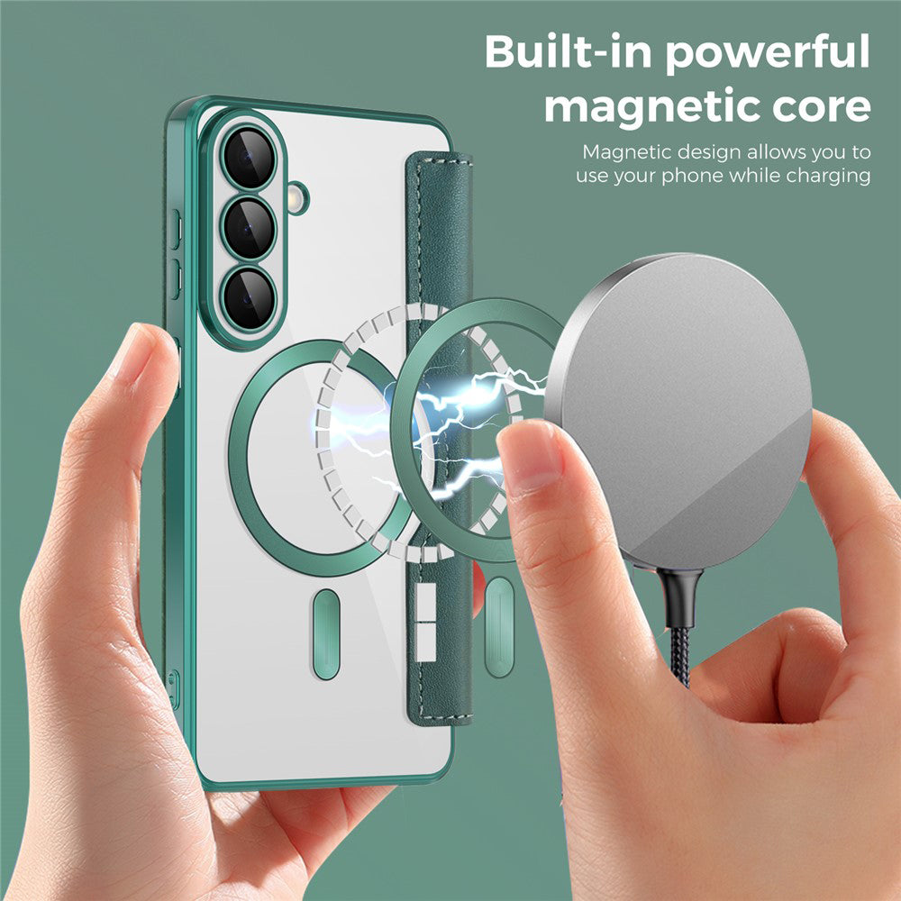 MagSafe Hülle für Samsung Galaxy S26, Techsuit, SmartMag Book, Grün