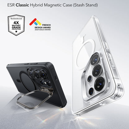 MagSafe hoesje voor Samsung Galaxy S26 Ultra S948, ESR, Classic Hybrid Kickstand, Satijnzwart