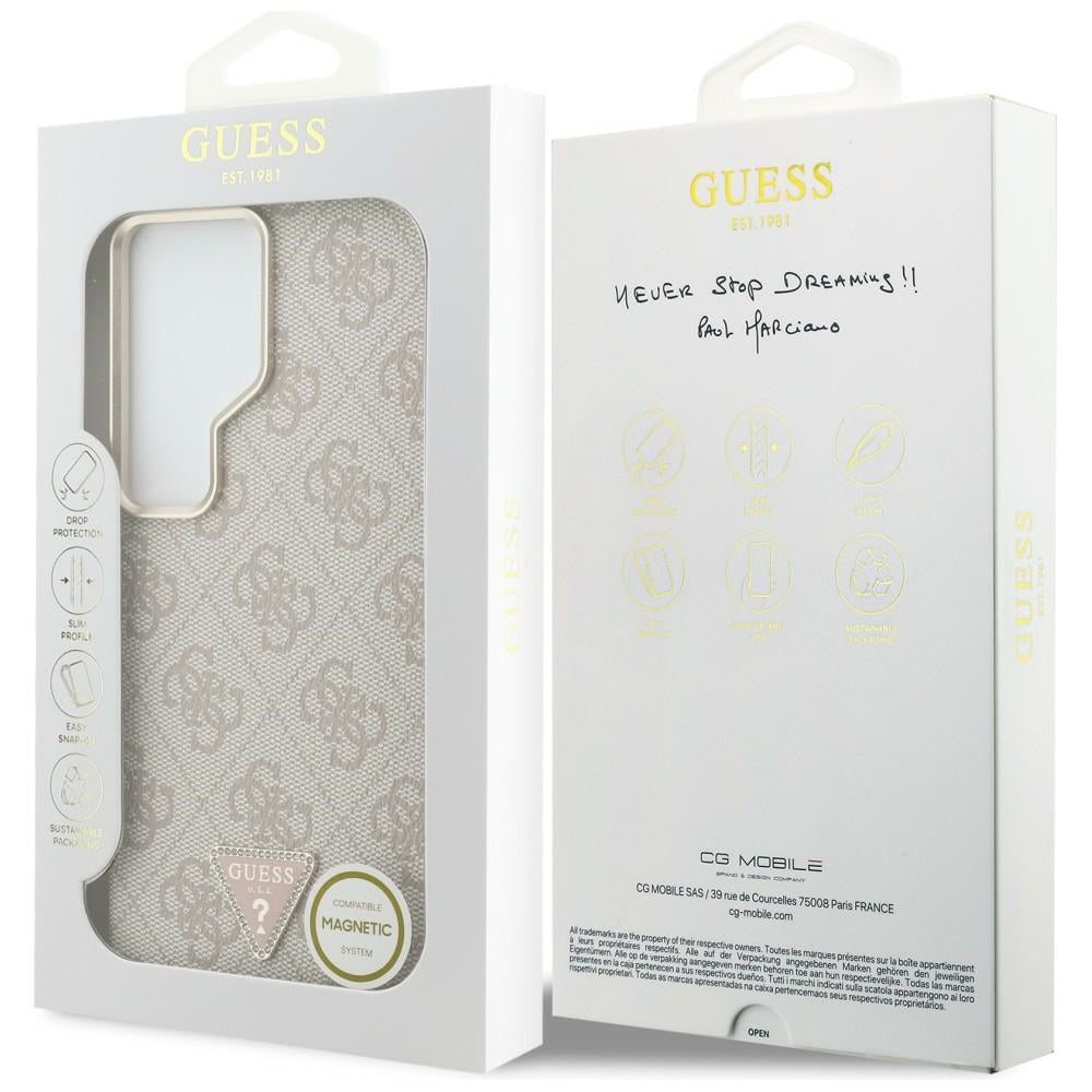 MagSafe hoesje voor Samsung Galaxy S26 Ultra S948, Guess, 4G Triangle Logo, Roze