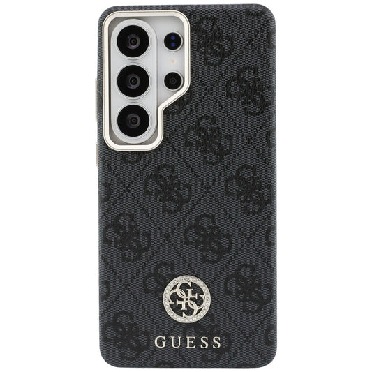Coque MagSafe pour Samsung Galaxy S26 Ultra S948, Guess, Strass Round Logo, Noire