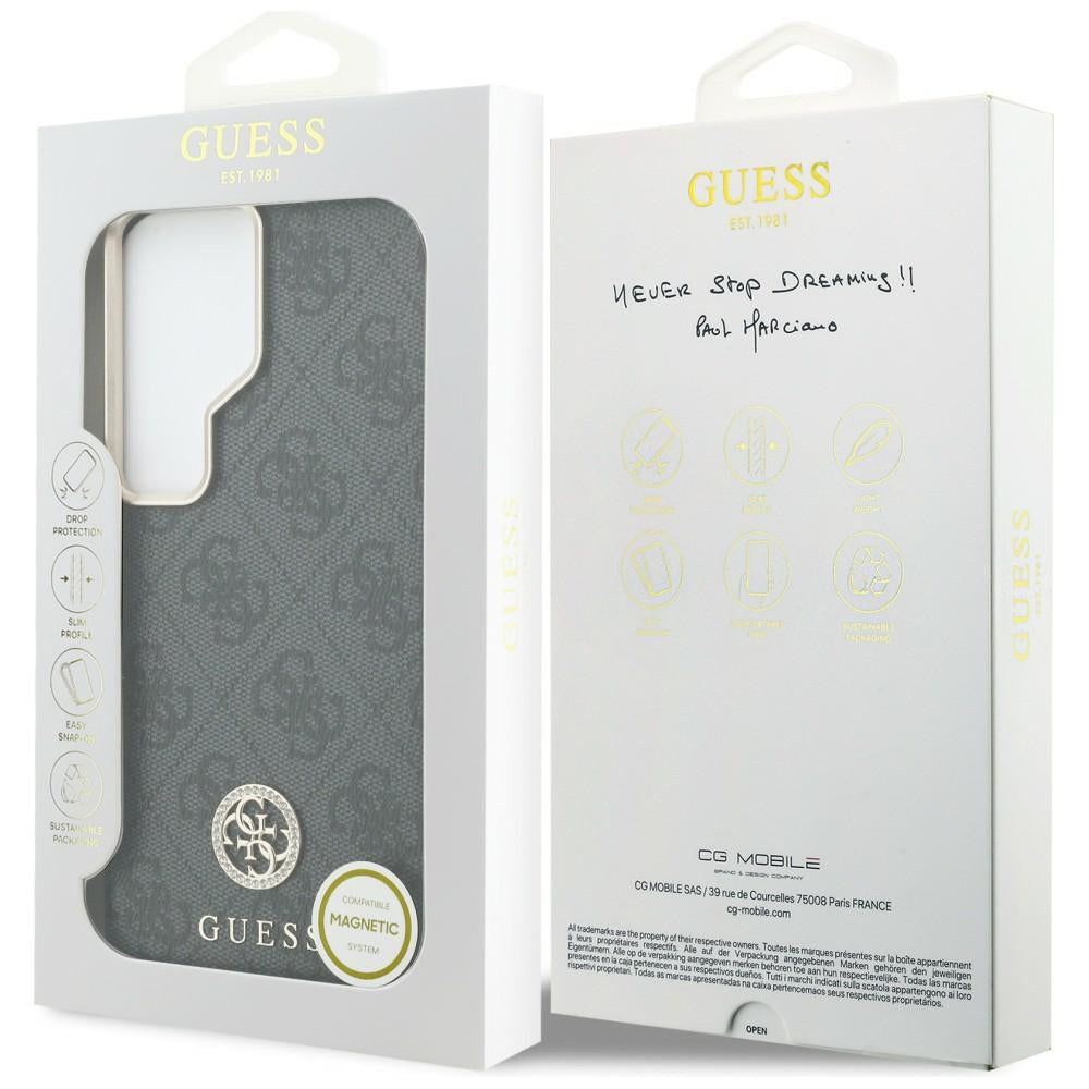 MagSafe hoes voor Samsung Galaxy S26 Ultra S948, Guess, Strass Round Logo, Zwart