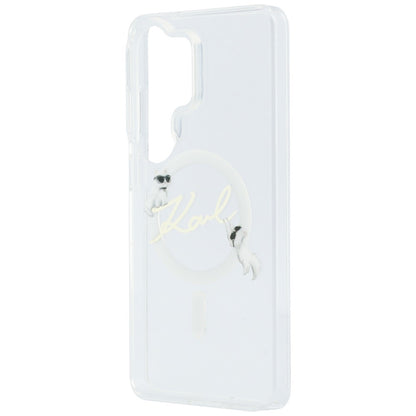 MagSafe hoesje voor Samsung Galaxy S26 Ultra S948, Karl Lagerfeld, IML Choupette Karl Script Logo, Wit.