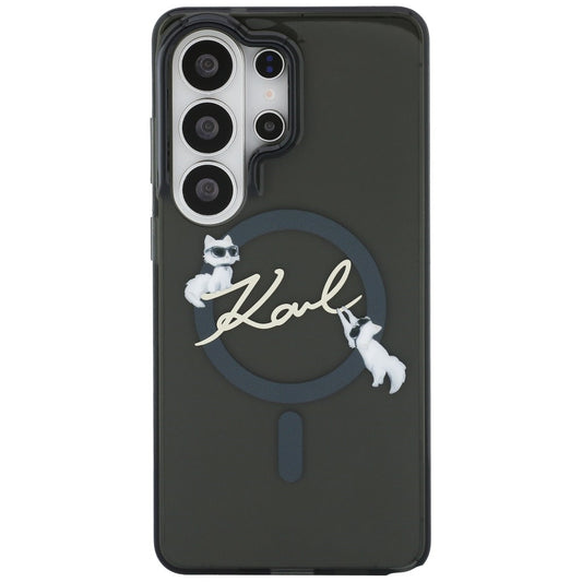 MagSafe hoesje voor Samsung Galaxy S26 Ultra S948, Karl Lagerfeld, IML Choupette Karl Script Logo, Zwart