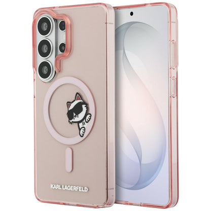MagSafe hoesje voor Samsung Galaxy S26 Ultra S948, Karl Lagerfeld, IML Choupette Peekaboo Logo, Roze