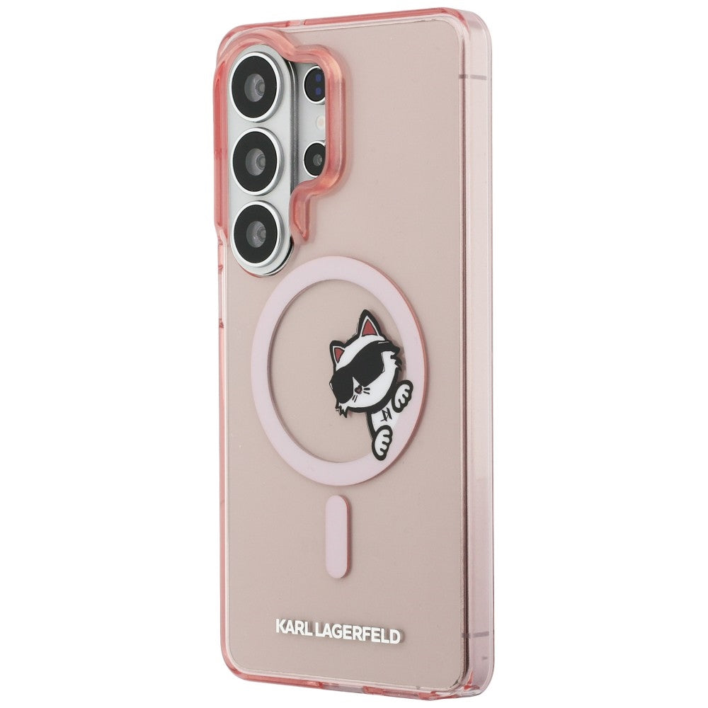 MagSafe hoesje voor Samsung Galaxy S26 Ultra S948, Karl Lagerfeld, IML Choupette Peekaboo Logo, Roze