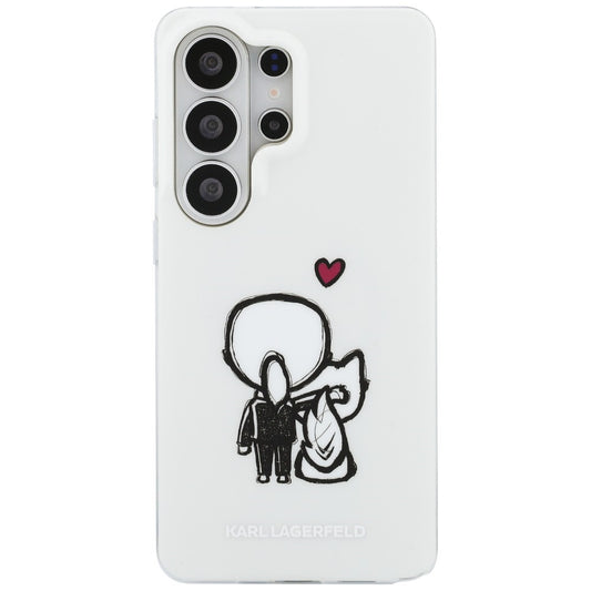 MagSafe-hoesje voor Samsung Galaxy S26 Ultra S948, Karl Lagerfeld, IML Karl & Choupette Back Logo, Wit
