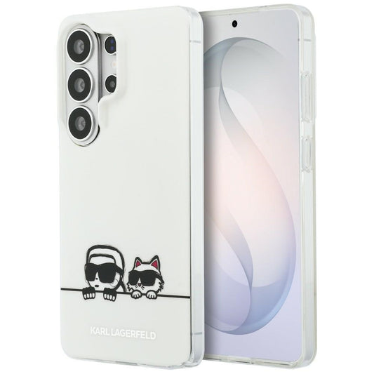 MagSafe hoesje voor Samsung Galaxy S26 Ultra S948, Karl Lagerfeld, IML Karl & Choupette Peekaboo Logo, Wit