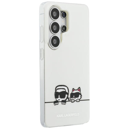 MagSafe Hülle für Samsung Galaxy S26 Ultra S948, Karl Lagerfeld, IML Karl & Choupette Peekaboo Logo, Weiß