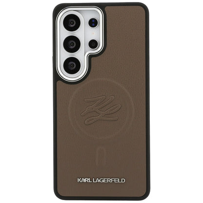 MagSafe hoesje voor Samsung Galaxy S26 Ultra S948, Karl Lagerfeld, Initial Logo Debossed, Bruin