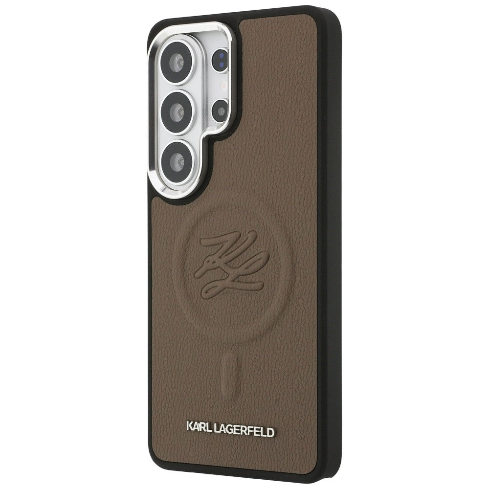 MagSafe hoesje voor Samsung Galaxy S26 Ultra S948, Karl Lagerfeld, Initial Logo Debossed, Bruin