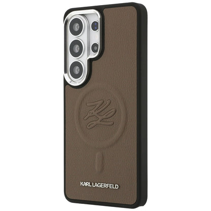 MagSafe hoesje voor Samsung Galaxy S26 Ultra S948, Karl Lagerfeld, Initial Logo Debossed, Bruin