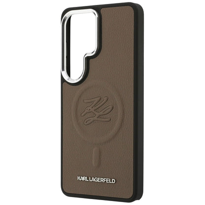 MagSafe hoesje voor Samsung Galaxy S26 Ultra S948, Karl Lagerfeld, Initial Logo Debossed, Bruin