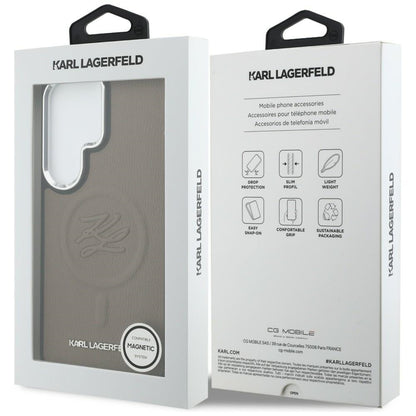 MagSafe hoesje voor Samsung Galaxy S26 Ultra S948, Karl Lagerfeld, Initial Logo Debossed, Bruin