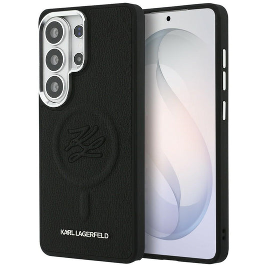 MagSafe hoes voor Samsung Galaxy S26 Ultra S948, Karl Lagerfeld, Initial Logo Debossed, Zwart