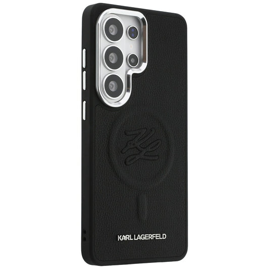 MagSafe hoes voor Samsung Galaxy S26 Ultra S948, Karl Lagerfeld, Initial Logo Debossed, Zwart