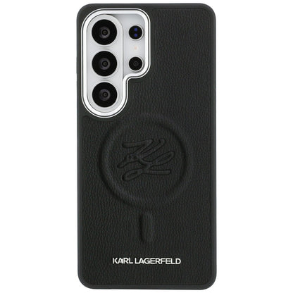 MagSafe Hülle für Samsung Galaxy S26 Ultra S948, Karl Lagerfeld, Initial Logo Debossed, Schwarz