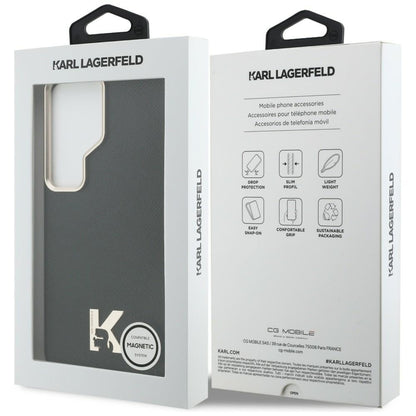 Coque MagSafe pour Samsung Galaxy S26 Ultra S948, Karl Lagerfeld, logo Karl Head, Noire